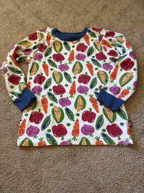 Kite Organic Cotton Happy Veggies Long Sleeve Top size 7